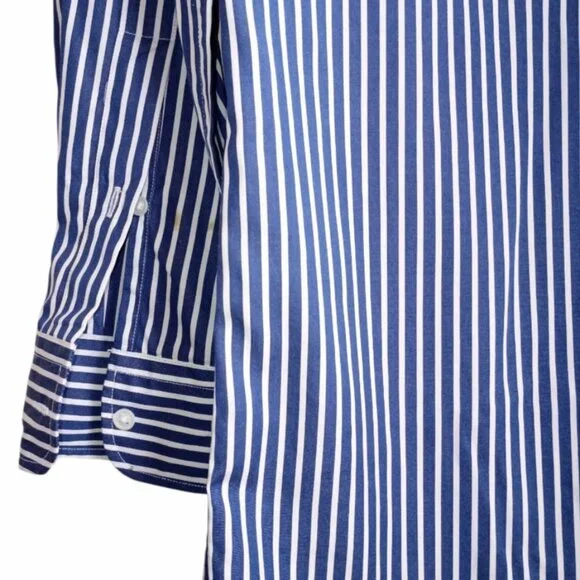 POLO RALPH LAUREN Women's Shirt Dress Blue White Stripes Cotton Size 2 - Picture 4 of 5